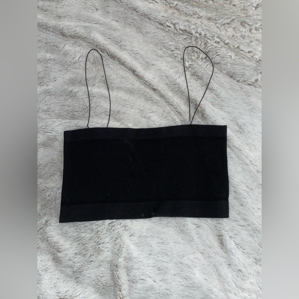 Black bando with straps